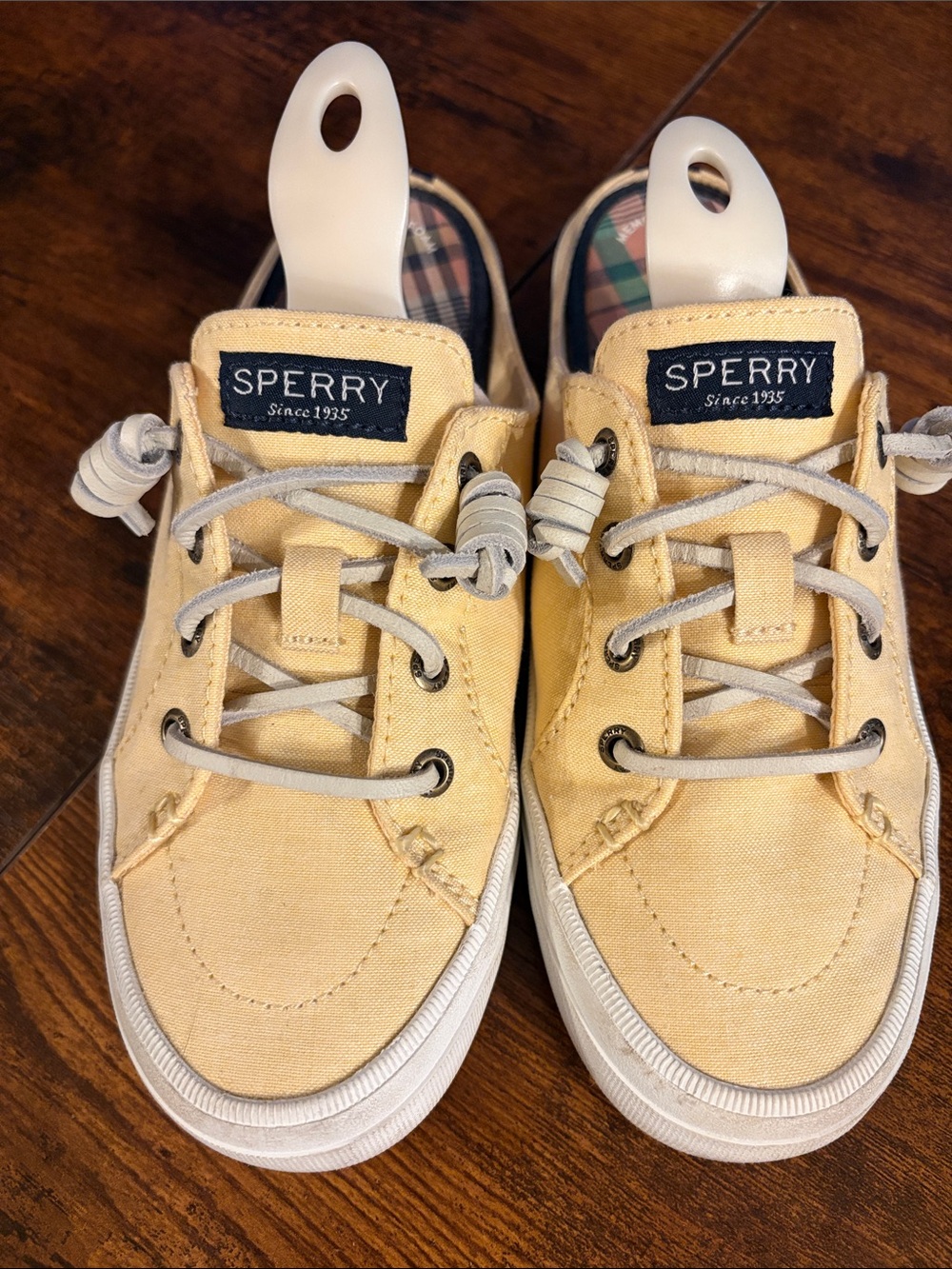 Sperry Top-Sider Bahama Mule Sneakers Women’s Size 5 Yellow Canvas Slip On Shoes